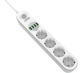 Удлинитель кабеля LDNIO 4U 2 м SE4432, белый LDNIO - Сервис Плюс Рус