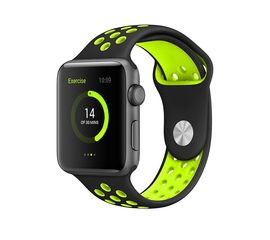 Apple Watch 3 42mm Space Gray Aluminum Case with Nike Silicon Loop чёрный/зелёный Apple - Сервис Плюс Рус