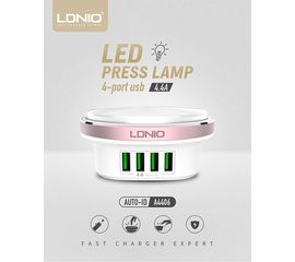 Переходник СЗУ на 4 USB 4.4A + Lamp A4406 LDNIO LDNIO - Сервис Плюс Рус