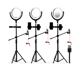 Селфи кольцо на штативе с зеркалом 30cm F-539B2JM (2.1m) - Сервис Плюс Рус