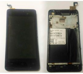 Micromax Canvas Fire A093 LCD дисплей в сборе с сенсорным экраном (toochscreen/тачскрин) (Черный) (org.) Micromax - Сервис Плюс Рус