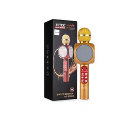 Беспроводной Караоке Микрофон WS-1816 (со встроенным динамикам и подсветкой) - Золотой - Сервис Плюс Рус