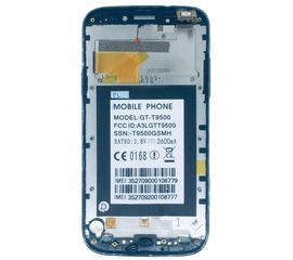 Mobile phone GT-T9500 Дисплей в сборе с тачскрином, рамкой и толкатель кнопки home (Replica) - черный Replica - Сервис Плюс Рус