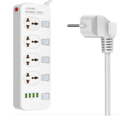 Сетевой фильтр LDNIO SC4408 Defender Series 2500W 4 розетки, 4 USB, 2м LDNIO - Сервис Плюс Рус