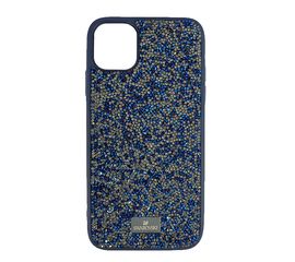Силиконовый чехол-накладка со стразами SWAROVSKI для iPhone 12 Mini, Синий-золотой - Сервис Плюс Рус