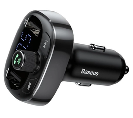 Автомобильное ЗУ 2xUSB Baseus T typed Bluetooth MP3 CCALL-TM01 с FM-трансмиттером Черное Baseus - Сервис Плюс Рус
