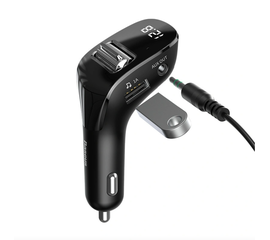 Автомобильное зарядное устройство Baseus Streamer F40 AUX Wireless MP3 Car Charger CCF40-01 Black Baseus - Сервис Плюс Рус