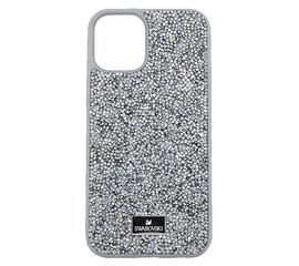 Силиконовый чехол-накладка со стразами SWAROVSKI для iPhone 12 Mini, Серебристый - Сервис Плюс Рус