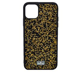 Силиконовый чехол-накладка со стразами SWAROVSKI для iPhone 12 Pro Max, Чёрно-золотой - Сервис Плюс Рус