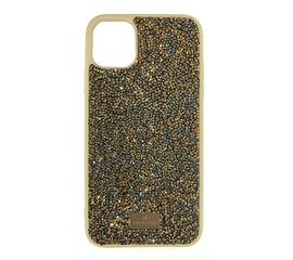 Силиконовый чехол-накладка со стразами SWAROVSKI для iPhone 12 Mini, Золотой-Серебристый - Сервис Плюс Рус