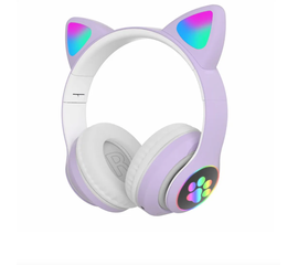 Беспроводные Bluetooth наушники STN-28 с кошачьими Светящимися ушками, фиолетовый - Сервис Плюс Рус
