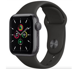 Умные часы Apple Watch SE GPS 44мм Aluminum Case with Sport Band, серый космос/черный Apple - Сервис Плюс Рус