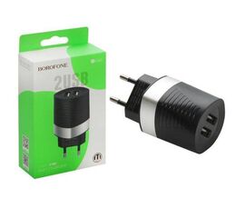 Переходник СЗУ на 2 USB 2.4 A BA26A Borofone черный - Сервис Плюс Рус