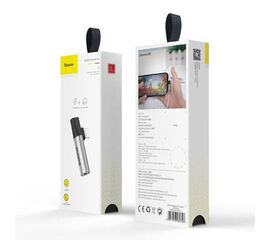 Переходник Lightning на ЗУ + Наушники L43 Baseus серебристый - Сервис Плюс Рус