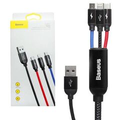 Кабель для 3 x Lightning, Micro, Type-C, Baseus Three Primary Colors 3 в 1 Cable 1.2m - Сервис Плюс Рус