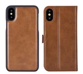 Чехол-книжка Devia Magic Leather Case 2 в 1 для iPhone X - Brown - Сервис Плюс Рус
