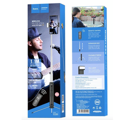 Селфи палка, штатив для телефона Bluetooth с подсветкой и пультом Hoco K10A, черный - Сервис Плюс Рус