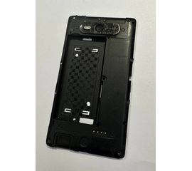 Nokia Lumia 820 (RM-825) Задний корпус в сборе с системным разъемом, разъёмом гарнитуры и динамиком (Черный) (org.) Nokia - Сервис Плюс Рус