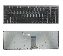Клавиатура для ноутбука Lenovo IdeaPad U510 Z710 черная с серебристой рамкой - Сервис Плюс Рус