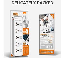 Сетевой фильтр на 5 розетки 10A 2M SC5006 EU LDNIO - Сервис Плюс Рус