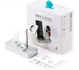 Беспроводное зарядное устройство 3 in 1 Coteetci 7211-TS (серебристый) - Сервис Плюс Рус