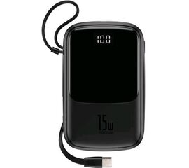 Power Bank Внешний аккумулятор 10000 Mah кабель Type-C 15W 3A PPQD-A01 Baseus черный - Сервис Плюс Рус