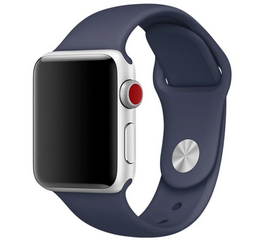 Силиконовый спортивный ремешок для Apple Watch (series 1-6) 38/40mm - Midnight Blue (№5) - Сервис Плюс Рус
