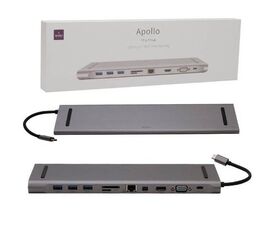 HUB Type-C 11 в 1 (3 USB 3.0 + micro SD + SD + HDMI + LAN + VGA + для принтера + AUX + Type-C) Wiwu - Сервис Плюс Рус