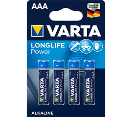 Батарейка Varta LONGLIFE POWER (HIGH ENERGY) LR03 AAA BL4 Alkaline 1.5V (4903) - Сервис Плюс Рус
