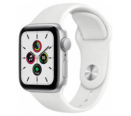 Apple Watch SE 40 mm Silver Aluminium White Sport Band GPS Apple - Сервис Плюс Рус