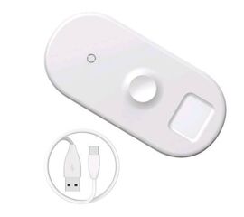 Беспроводное зарядное устройство WX3IN1-C02 3 в 1 (iPhone, AirPods, iWatch) кабель iPhone Baseus белый - Сервис Плюс Рус