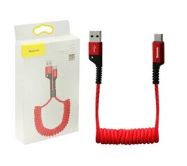 Кабель USB Type-C 1M 2A Fish Eye Spring Data Cable Baseus красный - Сервис Плюс Рус