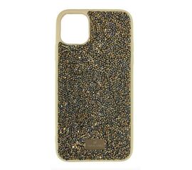 Силиконовый чехол-накладка со стразами SWAROVSKI для iPhone 11, Золотой-Серебристый - Сервис Плюс Рус