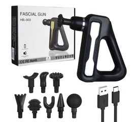 Электрический массажный пистолет Facial Gun HB-003, 32 уровня, c дисплеем, 8 насадок - Сервис Плюс Рус