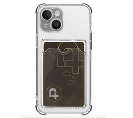 Силиконовый чехол прозрачный с визитницей для iPhone 14 Plus - Сервис Плюс Рус
