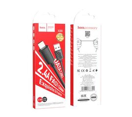 Кабель X88 USB Lightning 1M 2.4A HOCO черный - Сервис Плюс Рус