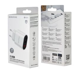 Переходник BA63A СЗУ на 2 USB 2.4 A 12W Borofone белый - Сервис Плюс Рус