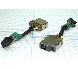 Разъем питания PJ630 для ноутбука HP Pavilion 15-F, 15-N, TouchSmart 10, 14-N Series. 4.5x3.0 mm с иглой. С кабелем 4 см - Сервис Плюс Рус