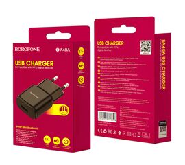 Переходник BA48A СЗУ на USB 2,1A Borofone (EU) черный - Сервис Плюс Рус