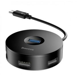 USB Хаб Baseus round box HUB adapter (Type-C to USB3.0*1+USB2.0*3) 25CM CAHUB-G01 Baseus - Сервис Плюс Рус