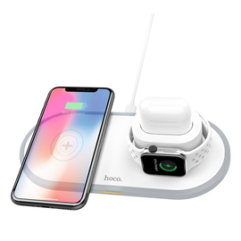 Беспроводное зарядное устройство CW21 HOCO 3 в 1 белое Hoco - Сервис Плюс Рус
