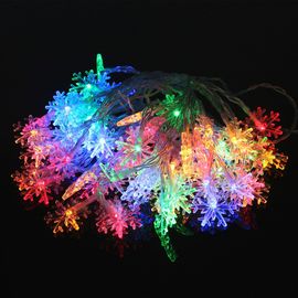 Гирлянда "Снежинка" цветная 5м белый провод - Сервис Плюс Рус