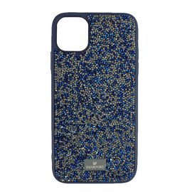 Силиконовый чехол-накладка со стразами SWAROVSKI для iPhone 12/12 Pro, Синий-золотой - Сервис Плюс Рус