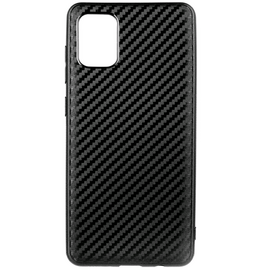 Силиконовый чехол для Samsung A31 (карбон, черный) - Сервис Плюс Рус
