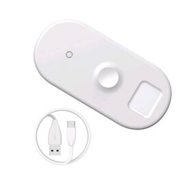 Беспроводное зарядное устройство WX3IN1-C02 3 в 1 (iPhone, AirPods, iWatch) кабель iPhone Baseus белый - Сервис Плюс Рус