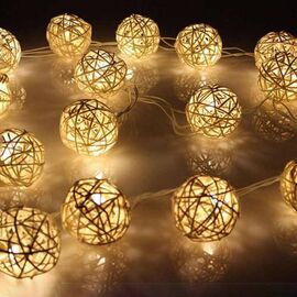Гирлянда "Шары металл серебро" теплый свет - Сервис Плюс Рус