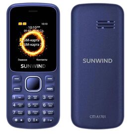 Мобильный телефон SunWind CITI A1701 32Mb 2Sim, синий - Сервис Плюс Рус