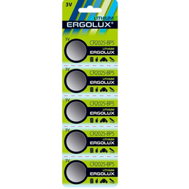 Батарейка литиевая ERGOLUX CR2025 дисковая 3В (1шт) - Сервис Плюс Рус