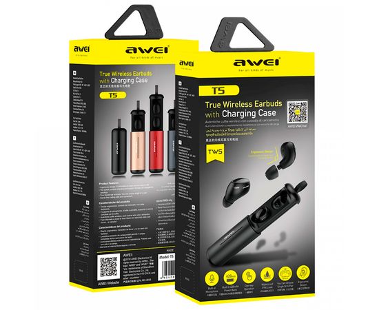 Bluetooth наушники Awei T5 + charging case Awei - Сервис Плюс Рус
