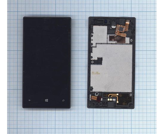 Nokia Lumia 520/525 Дисплей в сборе с сенсорным экраном (модуль) (Черный) (org.) Nokia - Сервис Плюс Рус